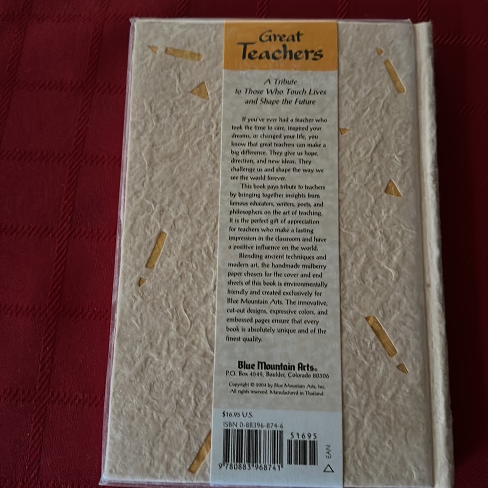 Blue Mountain Arts Great Teachers book in wrapper.A collection of writings. NWT - Picture 2 of 2